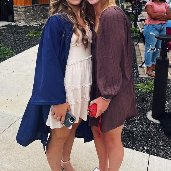 Tan/Cream Ruffle Mini Dress - Picture 4 of 4